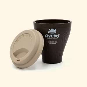 Taza reciclada borra de café y tapa de silicona